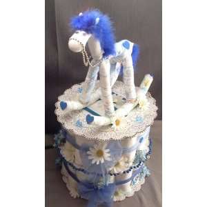   Gift Centerpiece Boy Diaper Cake Blue Decorations 