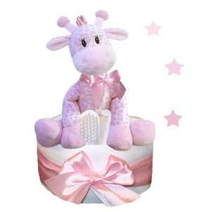 Tumbleweed Babies 1158021 Jingles Giraffe Diaper Cake Pink 1 Tier