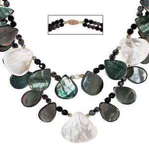   Onyx, Ematite Double Strand Necklace, 17 Augustina Jewelry Jewelry