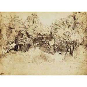Sepia Corot Landscape Jean Baptiste Camille Corot. 19.00 inches by 13 