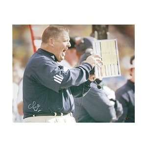  Steiner Charlie Weis Autographed Yelling From Sidelines 
