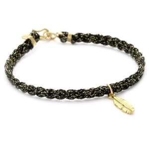  Chibi Jewels Metallic Black Cord with Vermeil Feather 