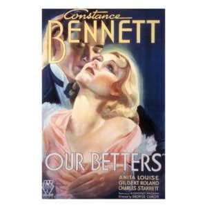 Our Betters, Constance Bennett, Gilbert Roland, 1933 Premium Poster 