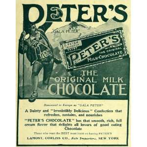  1907 Ad Lamont Corliss Peter Milk Chocolate Switzerland 