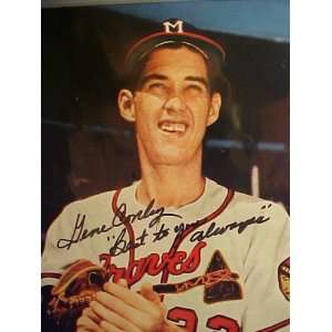 Gene Conley Milwaukee Braves Autographed 11 x 14 Professionally Matted 