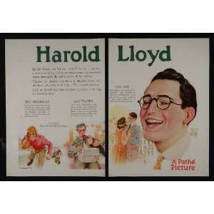 1926 Ad HAROLD LLOYD Pathe Silent Film Comedies RARE   Original 