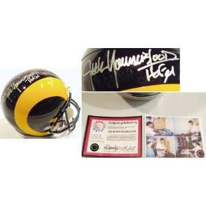 Jack Youngblood Signed Rams Throwback Riddell Deluxe Full Size Replica 