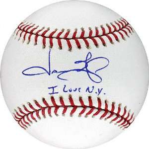 Jason Giambi Autographed Baseball with I Love NY Inscription