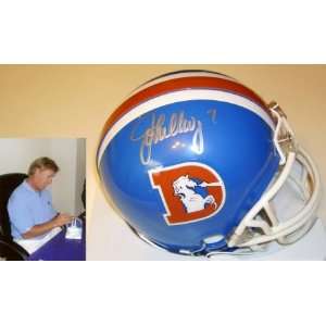 John Elway Signed Broncos Throwback Mini Helmet