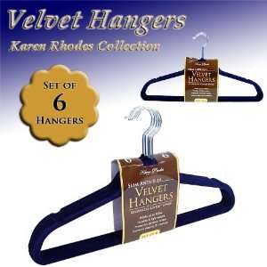  KAREN RHODES COLLECTION   (6) VELVET HANGERS   NAVY Patio 