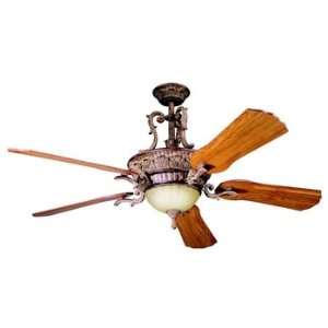   Kimberly   60 Ceiling Fan, Aged Pecan Finish with Etched Glass Home