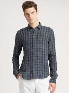 611  New York   Plaid Linen Sportshirt