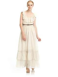 ABS   Belted Maxi Dress