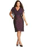 Adrianna Papell Plus Size Shutter Pleat Dress with Chiffon Top