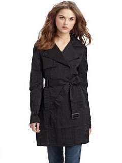 Elizabeth and James   Belted Trench Coat/Black