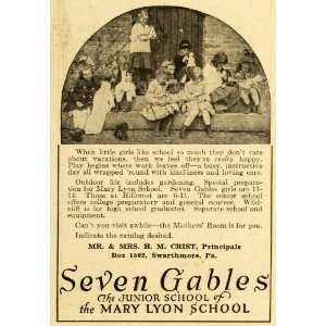  1920 Ad Mary Lyon School for Girls Seven Gables Vintage 