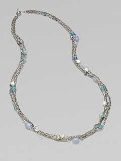 David Yurman   Blue chalcedony , Pearl & Sterling Silver Necklace