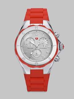 Michele Watches   Silicone & Stainless Steel Chronograph Watch/Red 