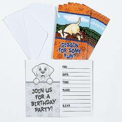   DOG PUPPY Invitations Party Birthday NEW Envelopes 887600159747  