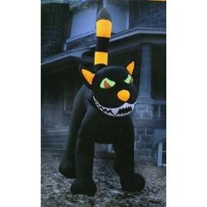 Animated Lighted BLACK CAT Airblown Inflatable Halloween Yard Decor 9 