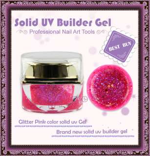Hot Pink Color Glitter Spangle UV Builder Gel Nail Art  