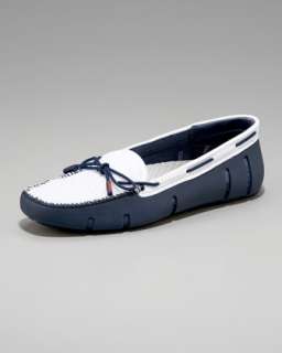 Lace Front Rubber/Mesh Loafer, Navy/White