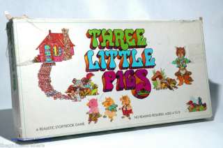Three Little Pigs Board Game from Selchow & Righter 1971 COMPLETE 