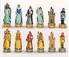 themed chessmen fantasy wizard chess pieces magicians hand painted 