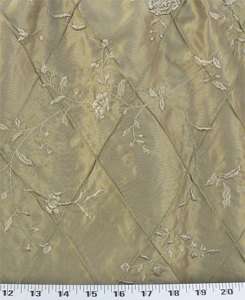 Drapery Upholstery Fabric Embroidered Pintuck Faux Silk  