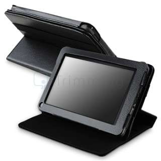   Black 360° Swivel Leather Case+Guard+Stylus For Kindle Fire  