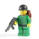 Lego 2 Minifig WWII U S Marine Soldier Machine Gun  