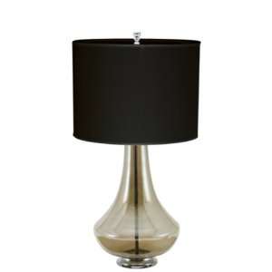  Lazy Susan Pearlized Glass Lamp with Black Shade