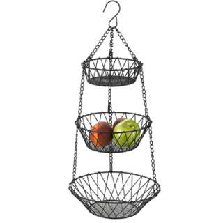 Tier Wire Kitchen Fruit Veggie Hanging Basket Rack  