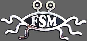 FSM Flying Spaghetti Monster Pastafarian car BADGE  