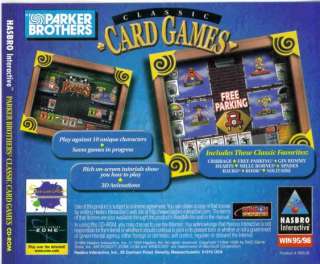 Parker Brothers Classic Card Games + Manual PC CD game  