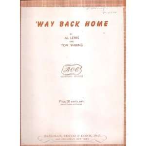    Sheet Music Way Back Home Al Lewis Tom Waring 202 