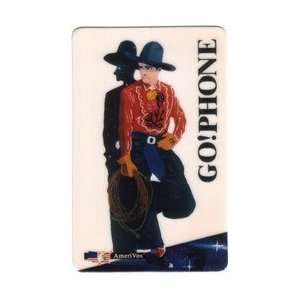  Collectible Phone Card GoPhone  Tom Mix Cowboy Portrait 
