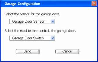 activehome pro software select the sensor for the garage door ds10a 