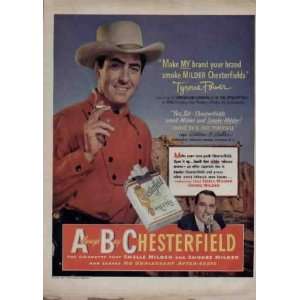 TYRONE POWER  1950 Chesterfield Cigarettes Ad, A3152. See TYRONE 