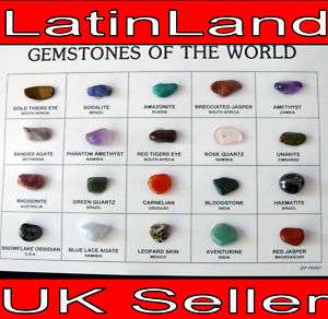 20 Gemstones Collection Amethyst,Jasper,Quartz & more  