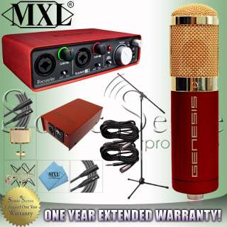 MXL Genesis Condenser Tube Microphone Large Diaphragm Interface Extndd 