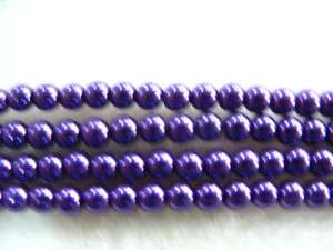 200pcs 4mm Craft Purple Glass Pearl Loose Beads bdc16  