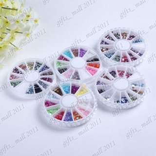   Nail Art DIY Decorations 3D Rhinestone Glitters Slices Colorful  