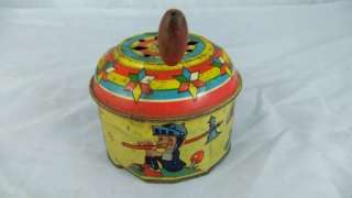   Tin made in US Zone Germany music box wind up toy gnomes elves  