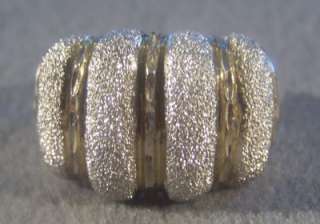 ANTIQUE STERLING SILVER GOLD LAZER ETCHED CIGAR BAND BOLD WIDE RING 9 