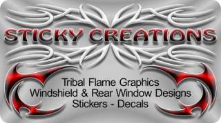 Skull Decal Sticker Tribal Flame Vinyl Graphic Design