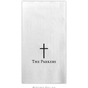   Geller   Linen Like Personalized Guest Towels (Cross)