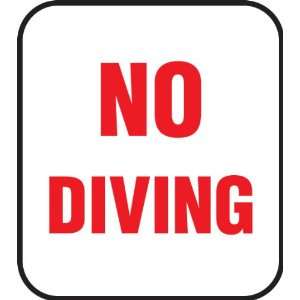  No Diving Pool Safety Sign with Image   Glass Overlay 