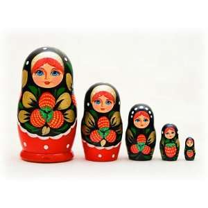  Khokhloma Russian Nesting Doll 5pc./4 Toys & Games