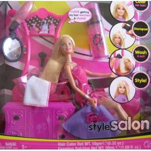  Barbie Style Salon Playset w Barbie Doll, Sink & More 